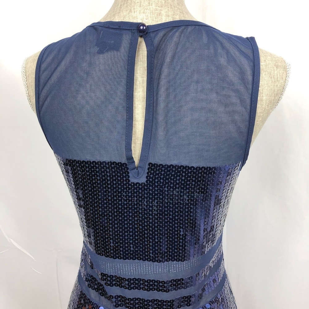 2b Bebe | Navy Blue Sleeveless Sequin Dress - Picture 4 of 8